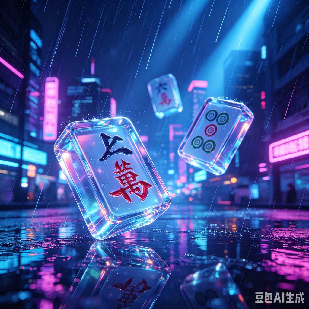 gradient blue mahjong tiles